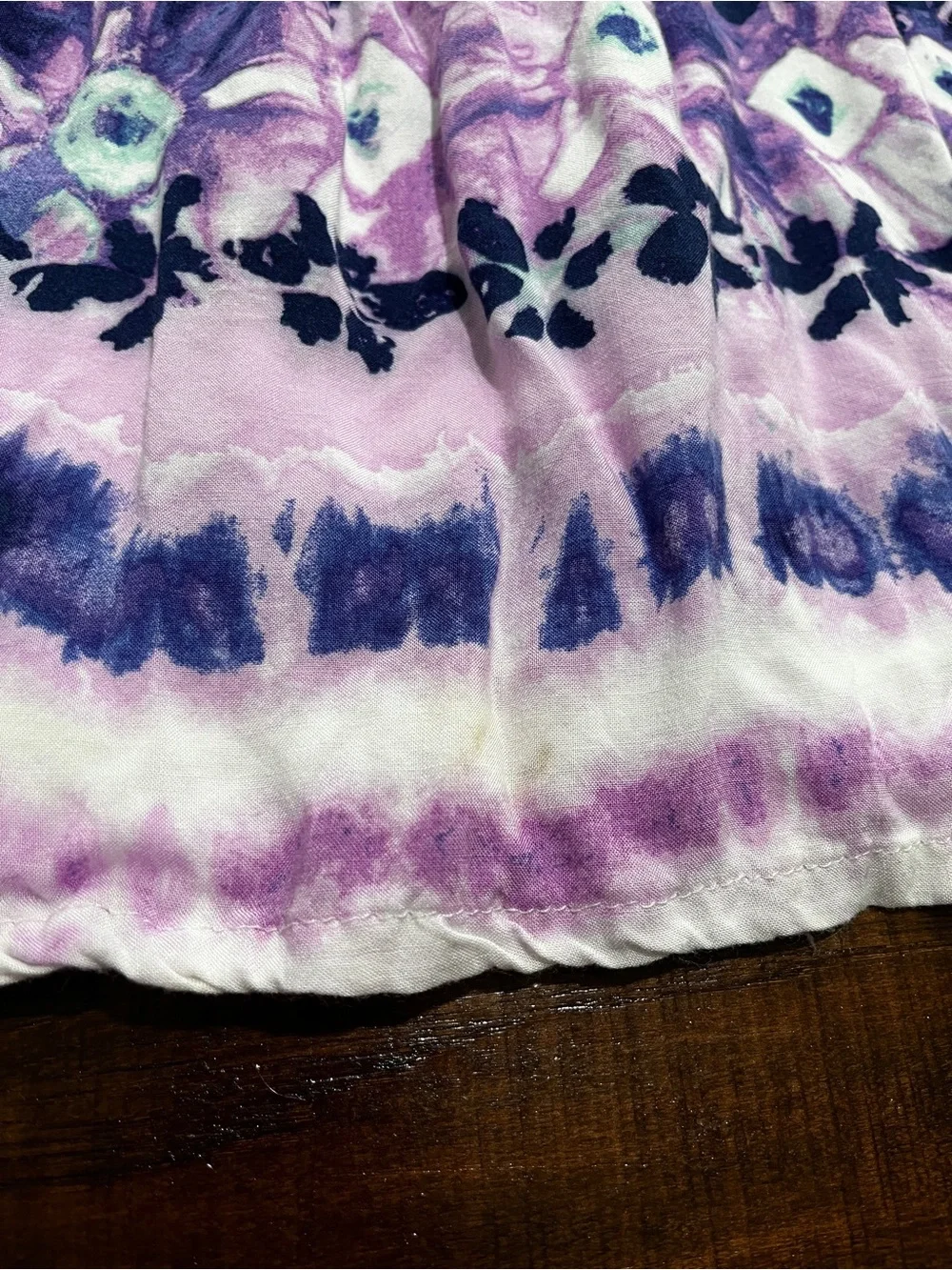 Justice Girls Purple Tie-Dye Floral Maxi Skirt